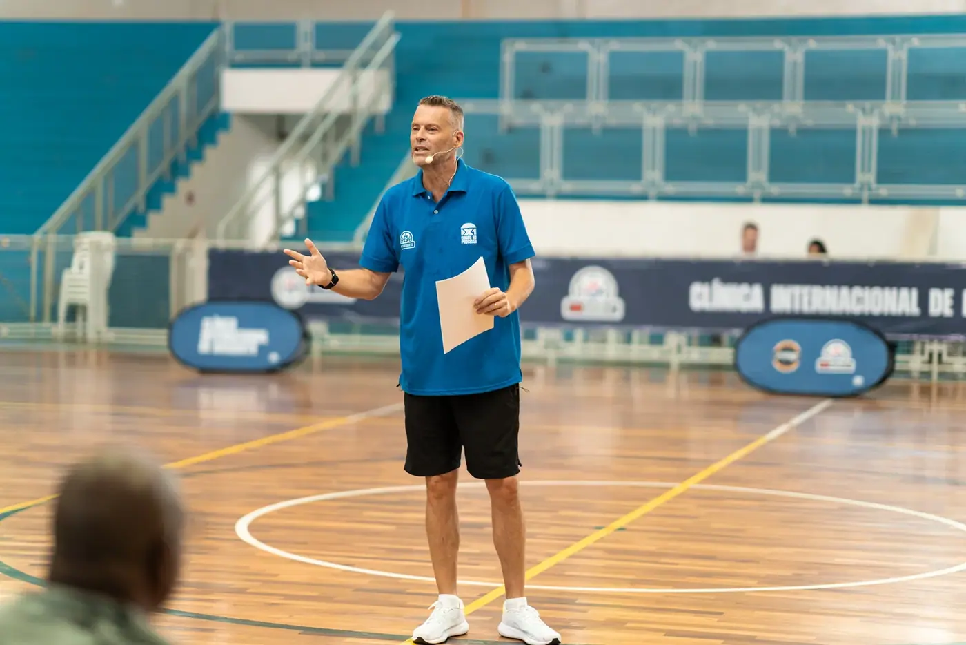 Coach leading the training clinic
